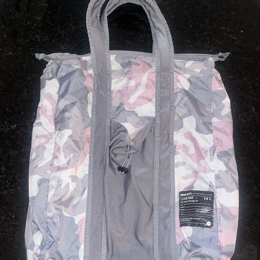 Gray & Pink Camouflage Tote Bag